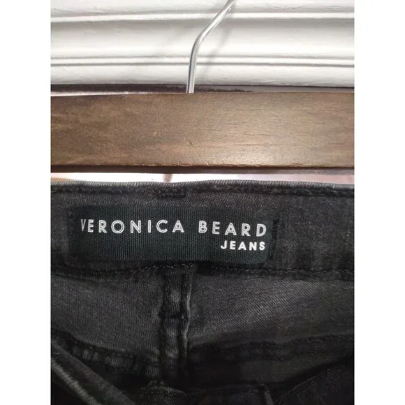 Veronica Beard Womens Carolyn Embroidered 10" Baby Boot Cut Jeans Black Size 28 - Picture 4 of 8